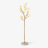 White Porcelain Magnolia Floor Lamp
